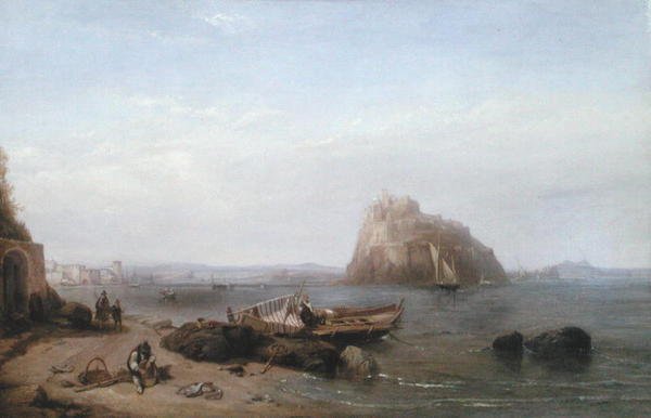 A View of Ischia (olja på duk) av Clarkson Frederick Stanfield