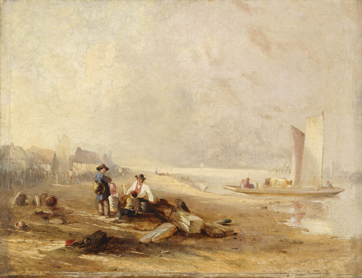 En flodstrand (olja på duk) av William Clarkson Stanfield