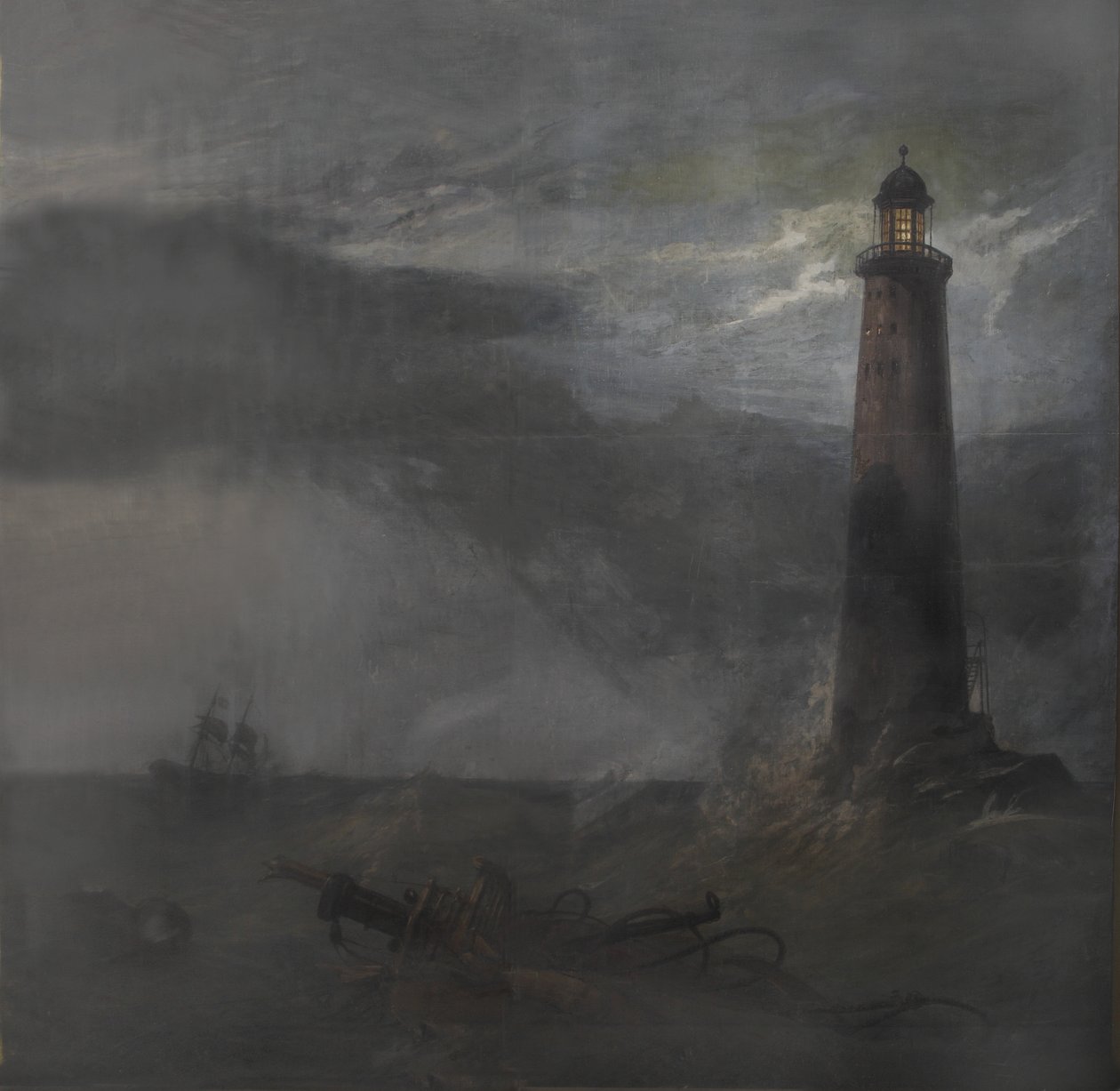 Skådespel för The Lighthouse, 1855 (gouache på duk) av Clarkson Frederick Stanfield
