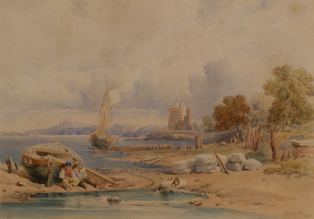 Barnbougle Castle nær Crammond på Forthswed av Clarkson Frederick Stanfield