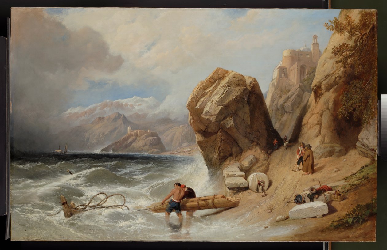 Kustscen nära Genua, 1846 av Clarkson Frederick Stanfield