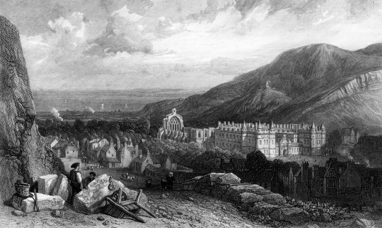 Holyrood mai le Calton-Hill, na vaneina e William Miller, 1842 swed av Clarkson Frederick Stanfield