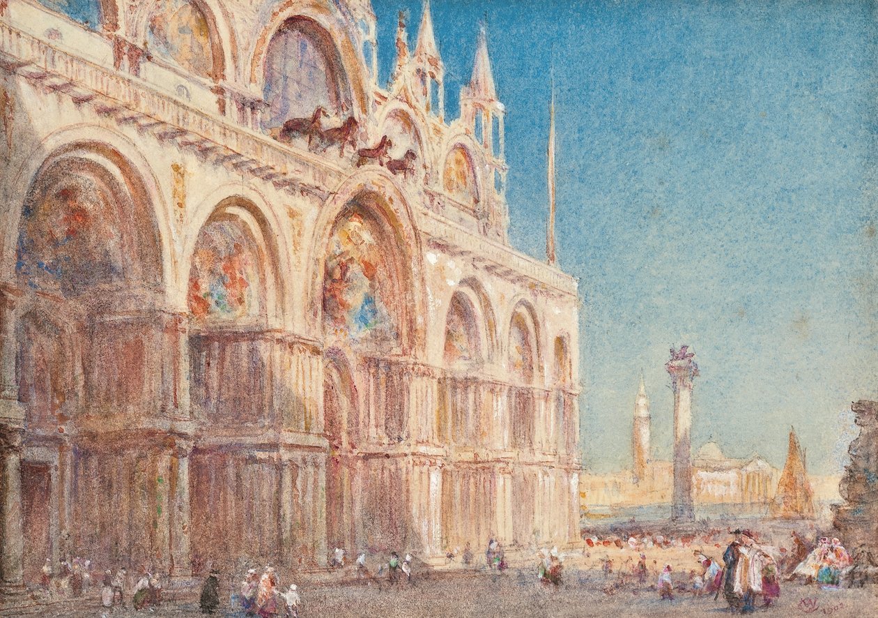 Vy över Markuskatedralen, Venedig av William Collingwood