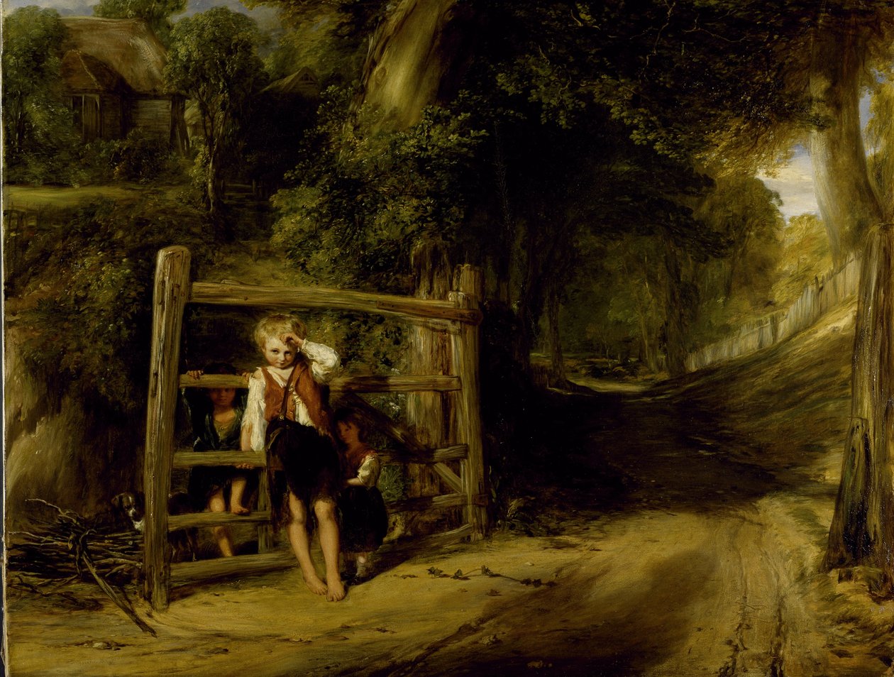 Rustic Civility eller "Kommande händelser kastar sina skuggor framför dem", c.1832 (olja på duk) av William Collins