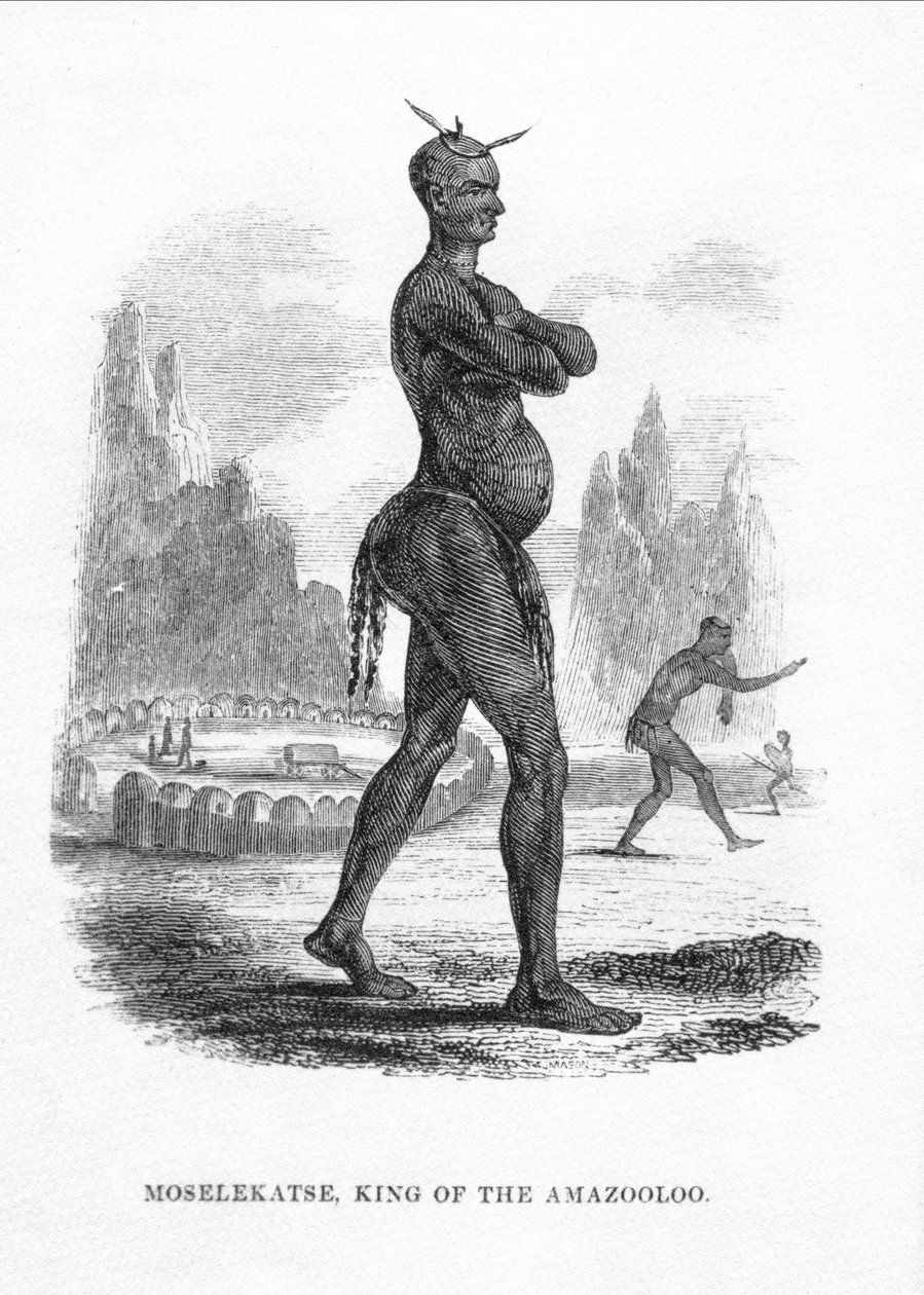 Moselekatse kung av Amazooloo, 1852 av William Cornwallis Harris