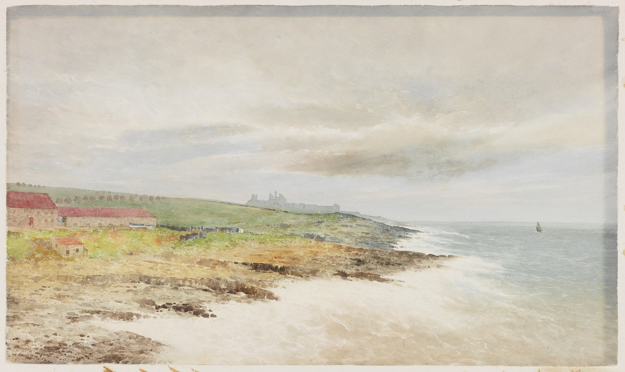 A Stormy Day, Craster (akvarell på papper) av William Cosens Way