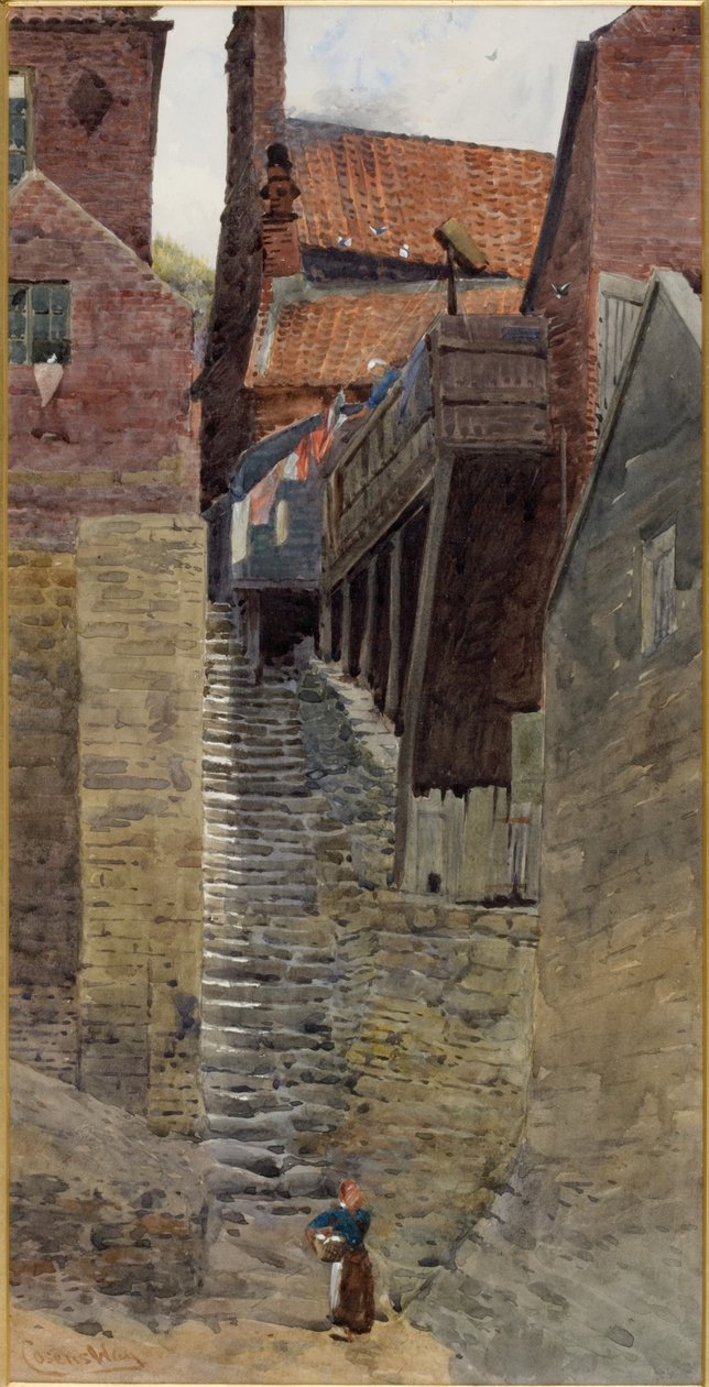 Trappor, Old Whitby (akvarell på kort) av William Cosens Way