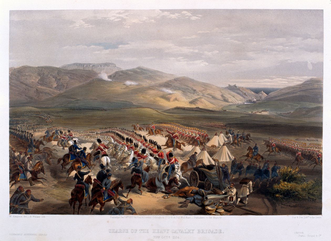 Ansvar för den tunga brigaden vid slaget vid Balaclava, 1854 av William Crimea Simpson