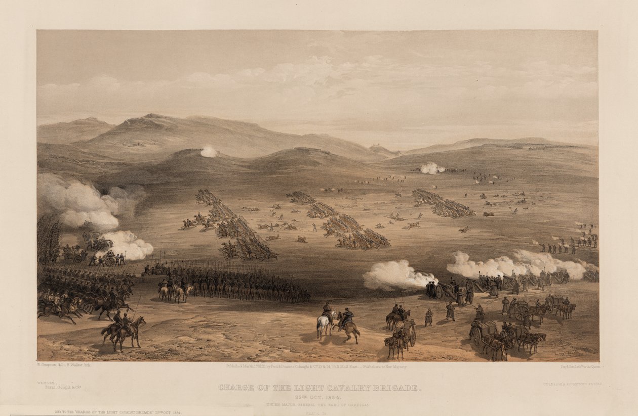 Ansvarig för Light Brigade under generalmajor Earl of Cardigan, 1855 av William Crimea Simpson