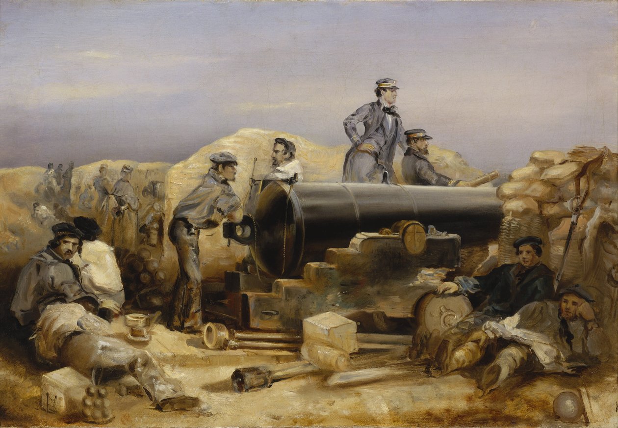 Krimkriget (1853-1856): Artilleribatteriet "Diamond" vid belägringen av Sevastopol, 15 december av William 