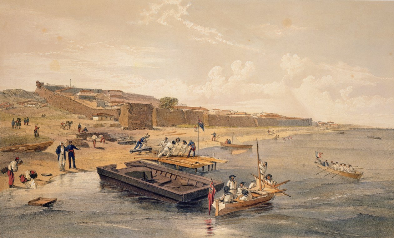 Fortress of Yenikale, tallrik från "The Seat of War in the East", pub. av Paul und Dominic Colnaghi und Co., 1856 av William Crimea Simpson