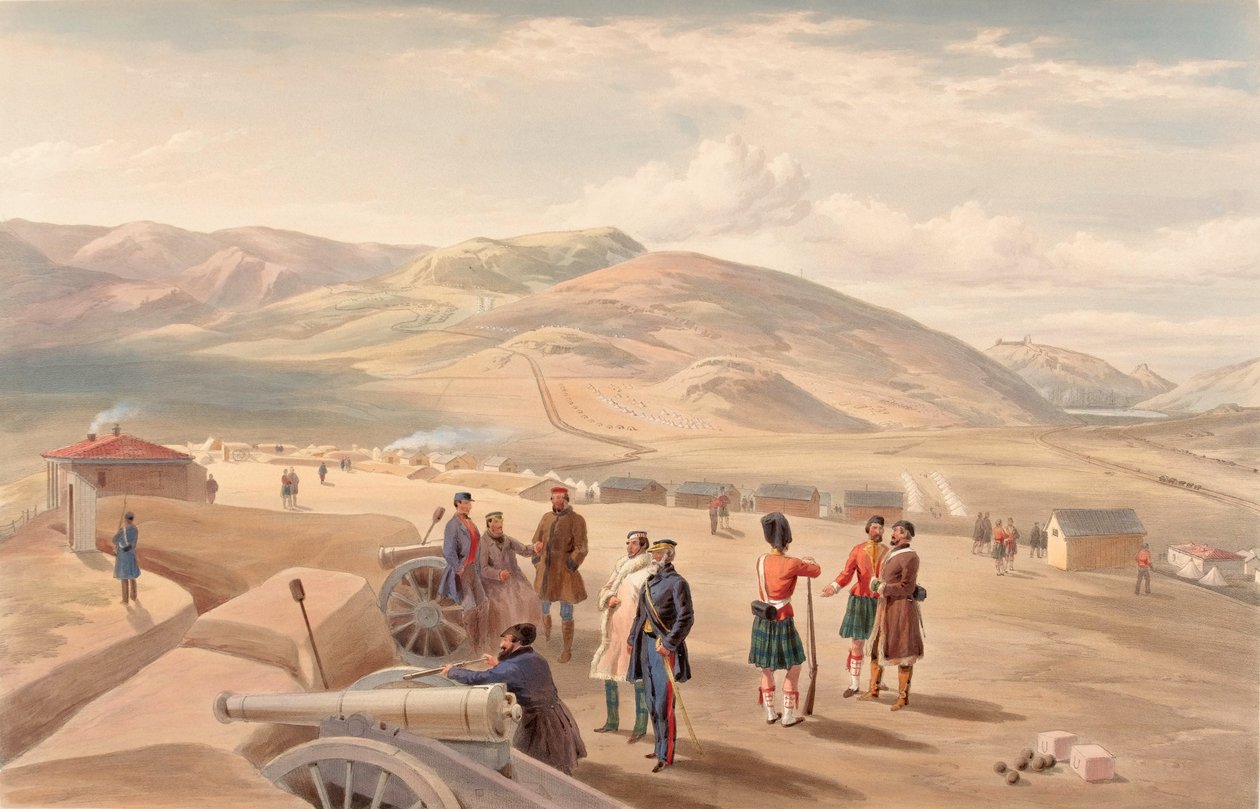 ?Highland Brigade Camp, looking south?, 1855 av William Crimea Simpson