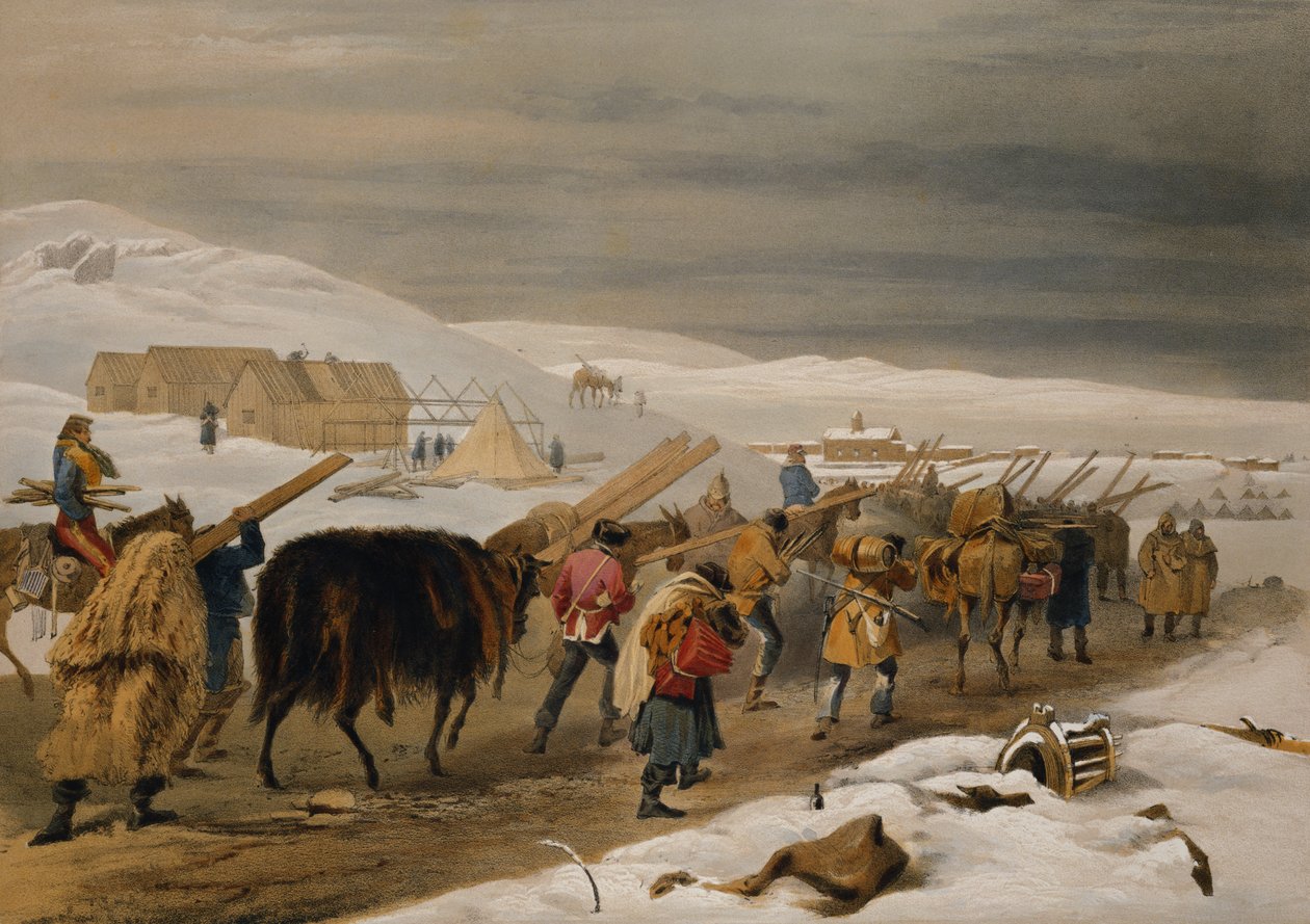 Hutar och varma kläder för armén, platta från "The Seat of War in the East", utgiven av Paul und Dominic Colnaghi und Co. 1856. av William Crimea Simpson
