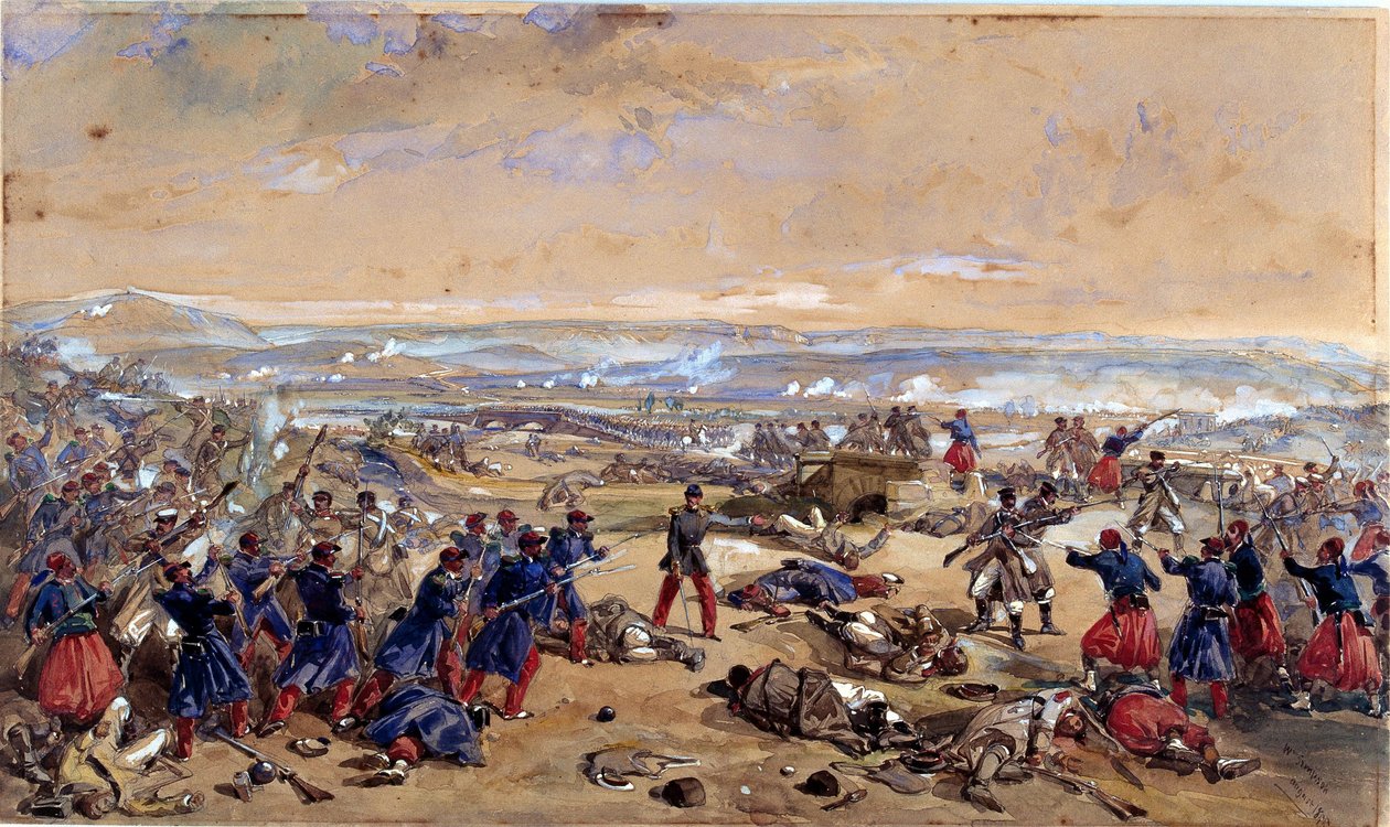 Slaget vid Tcherneya, 16 augusti 1855 av William Crimea Simpson
