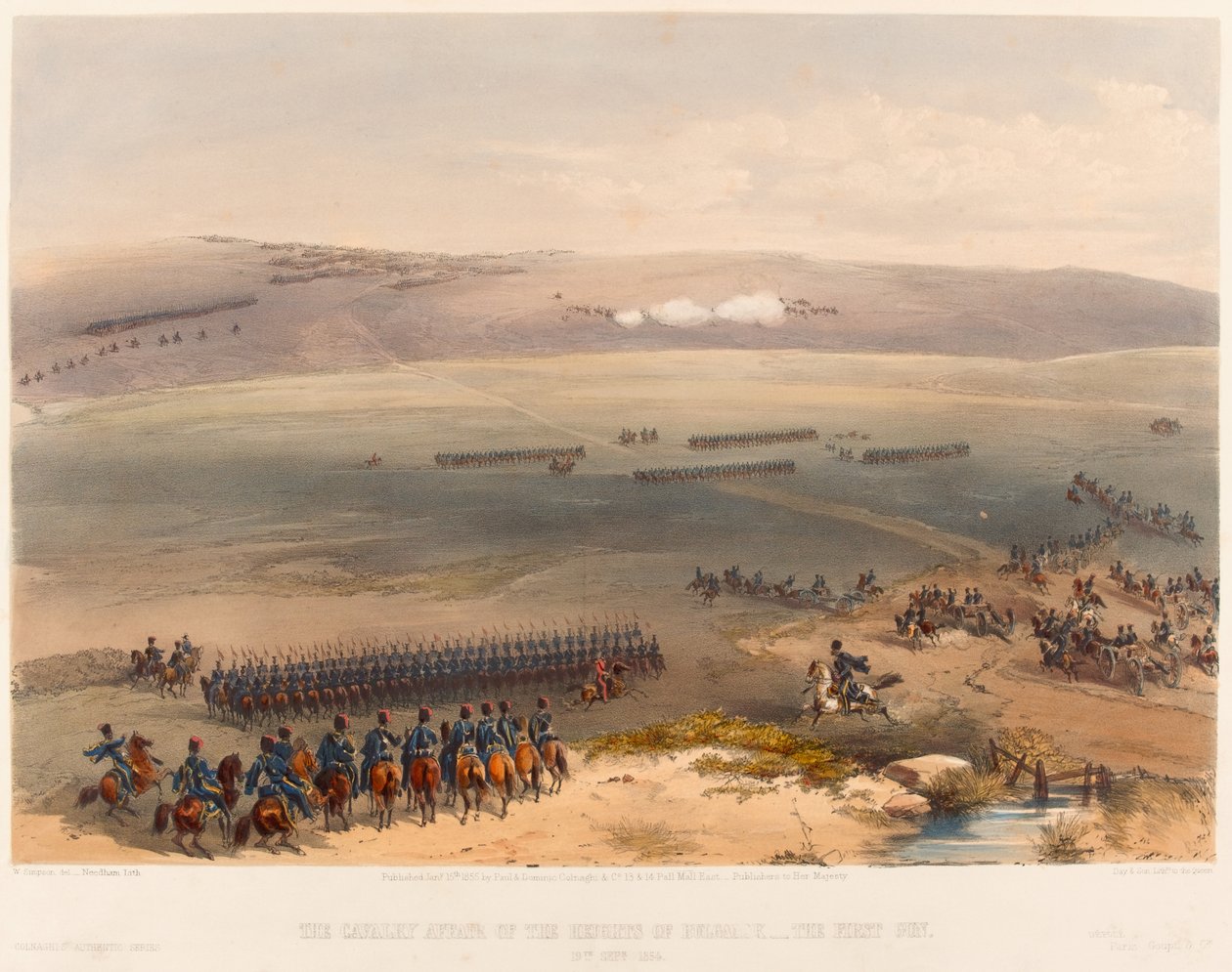 ?Kavalleriaffären i Bulganaks höjder - den första pistolen. 19 sep 1854?, 1855 av William Crimea Simpson