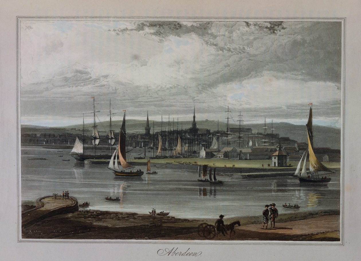 Aberdeen, från "A Voyage Around Great Britain" av Richard Ayton av William Daniell
