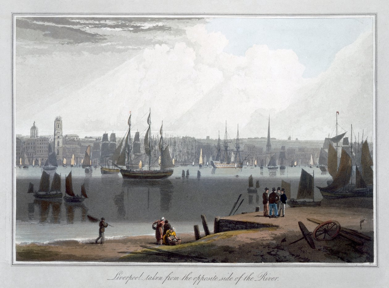 "Liverpool, taget från motsatta sidan av floden", 1815 av William Daniell
