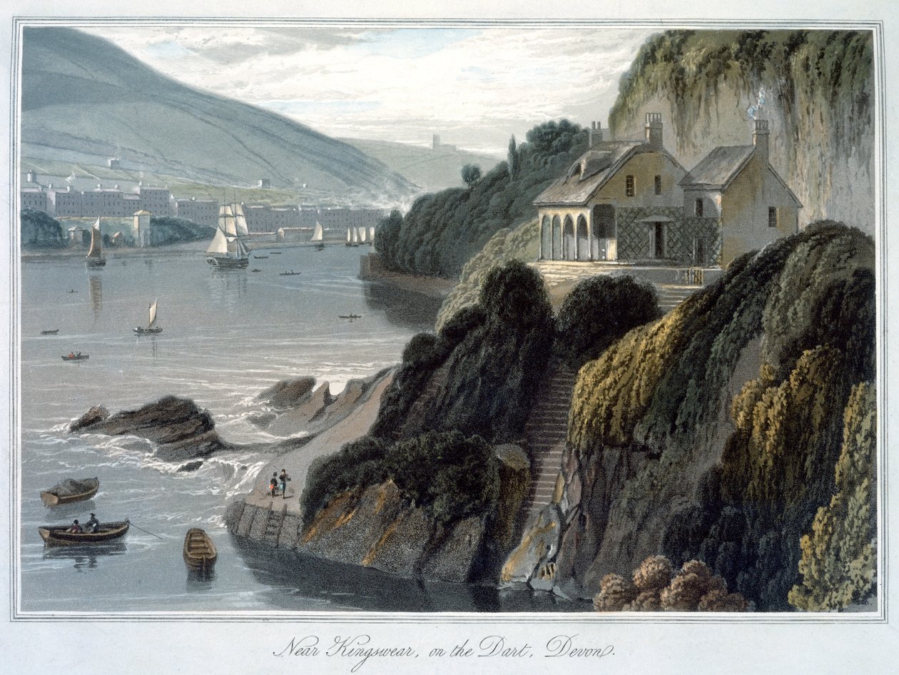 "Near Kingswear, on the Dart, Devon", 1825 av William Daniell