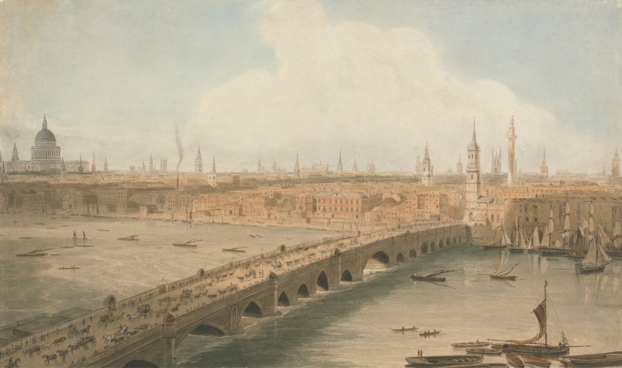 Utsikt över London Bridge och St. Paul