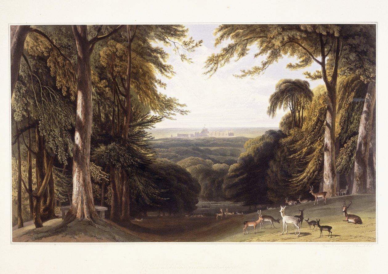 Windsor Castle från Deer Park, ca 1827-1829 av William Daniell