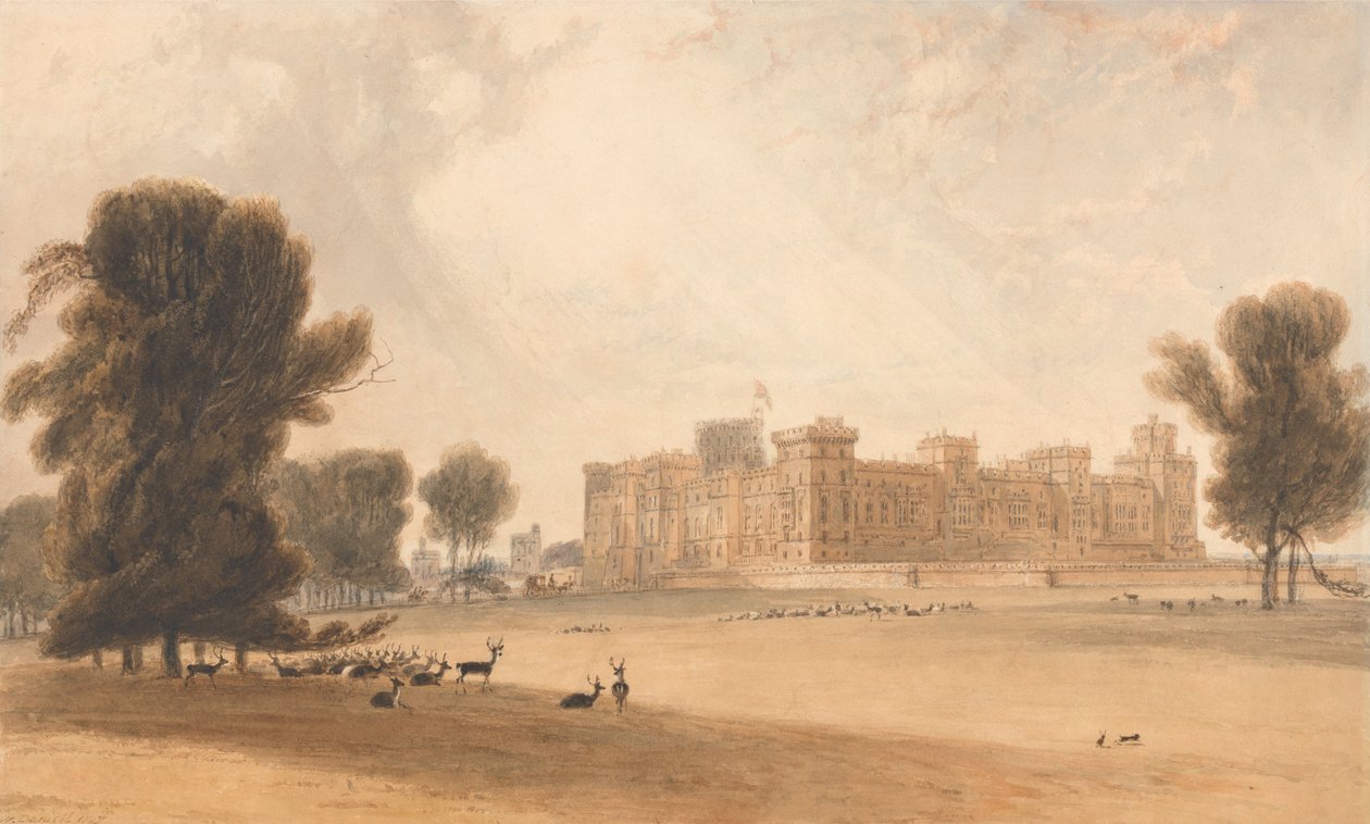 Windsor Castle sett från söder av William Daniell
