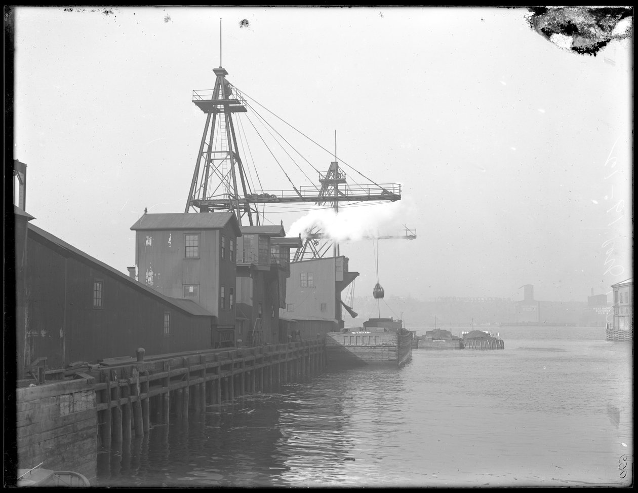 Kolhissar för direktlastning, Interboro Rapid Transit Company, W. 58th Street, New York, omkring 1911. av William Davis Hassler
