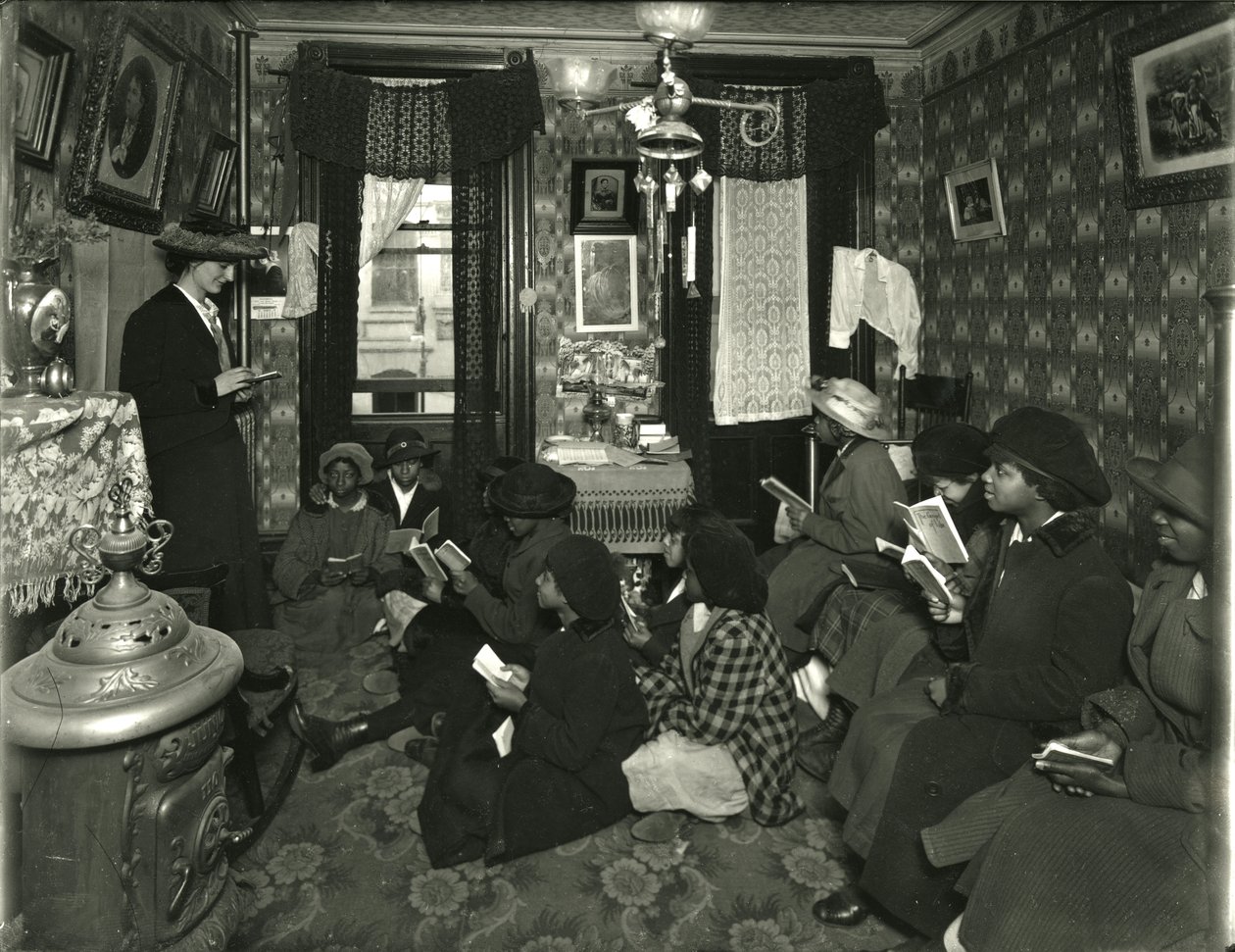 Evangelistic Committee, Mrs. Williams, 136 W. 99th Street, Miss Broad Teaches, 1916 av William Davis Hassler