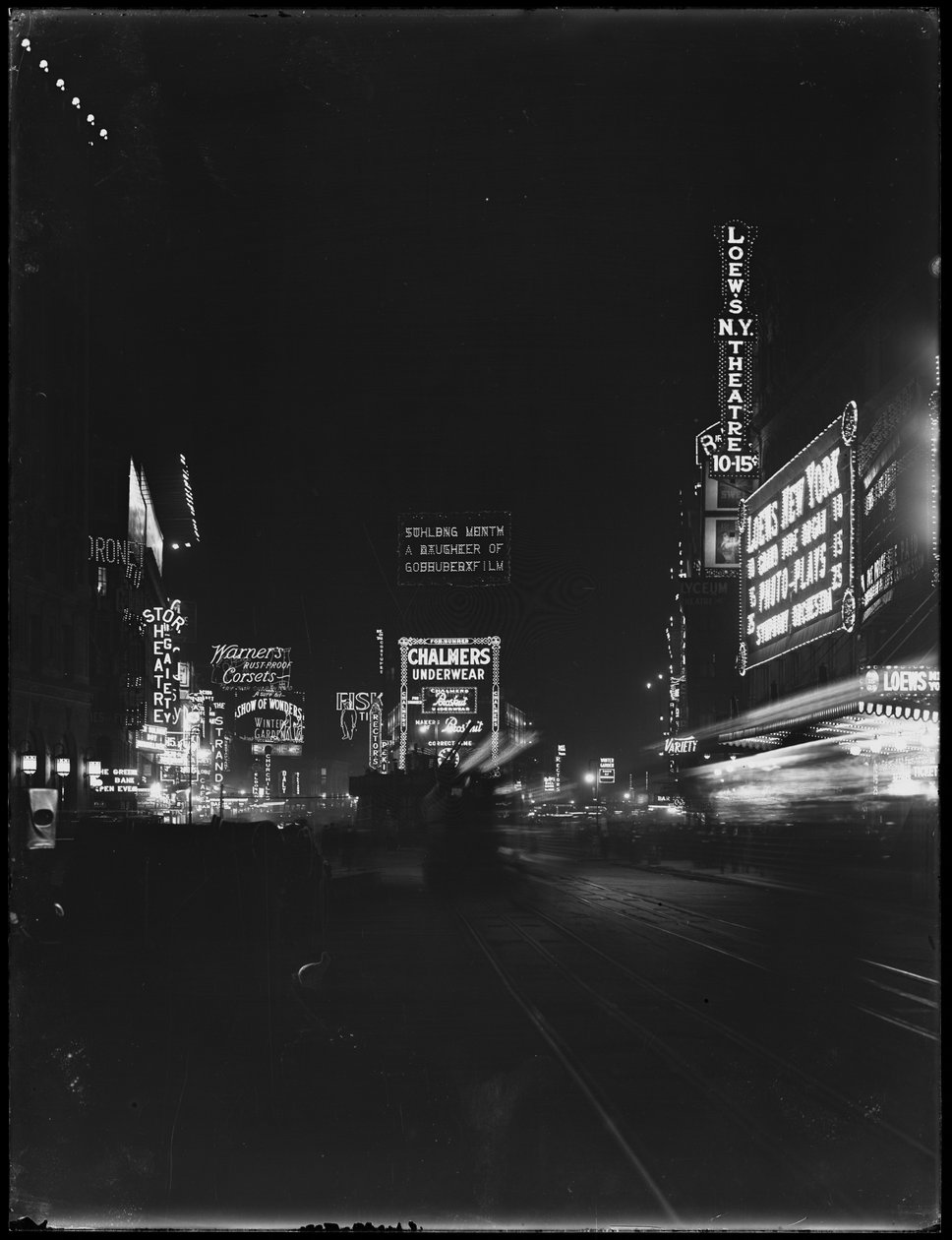 Ljusskyltar på Times Square, New York, 1917 av William Davis Hassler