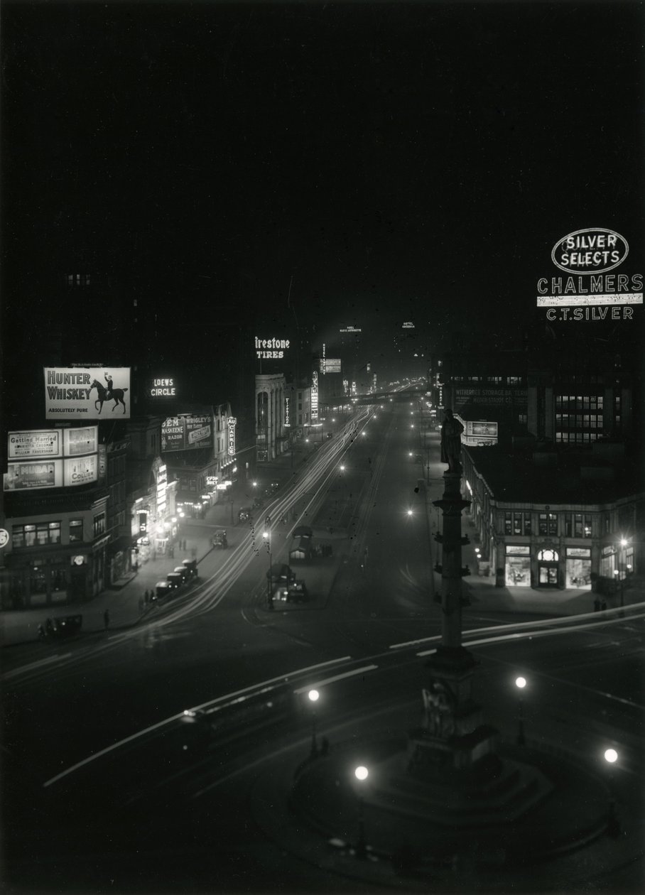 Nattvy i Columbus Circle, ca 1910-21 av William Davis Hassler