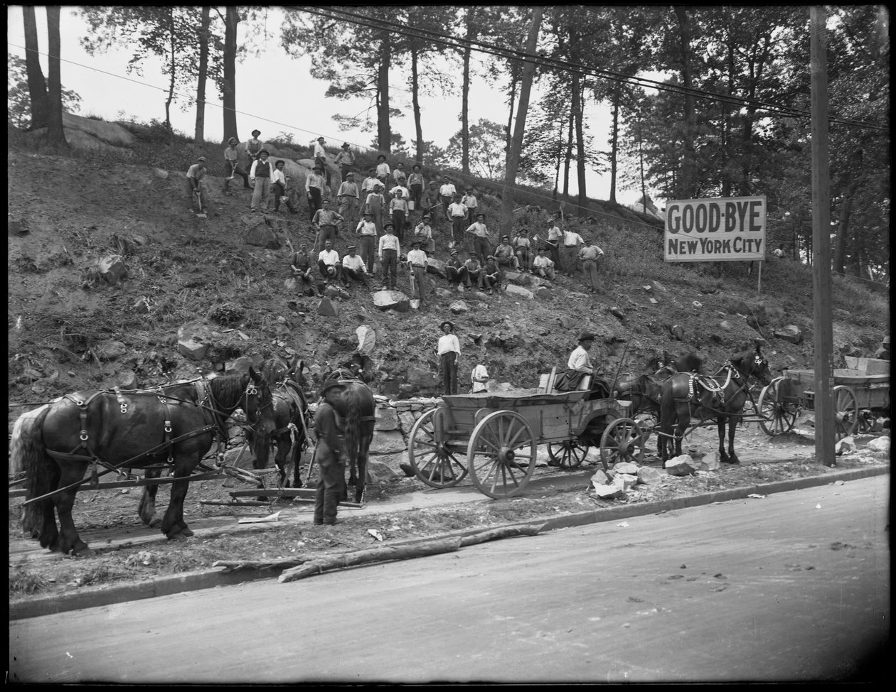 New York Citys norra gräns vid Broadway vid 263rd Street, Bronx, blickande norrut, 8 juni 1914 av William Davis Hassler