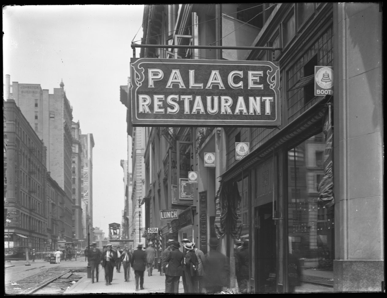 Skylt för Palace Restaurant, W. 28th Street, New York City, 29 juli 1916 av William Davis Hassler
