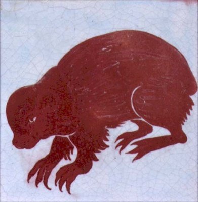 Porcupine (röd lyster på keramikplattor) av William de Morgan
