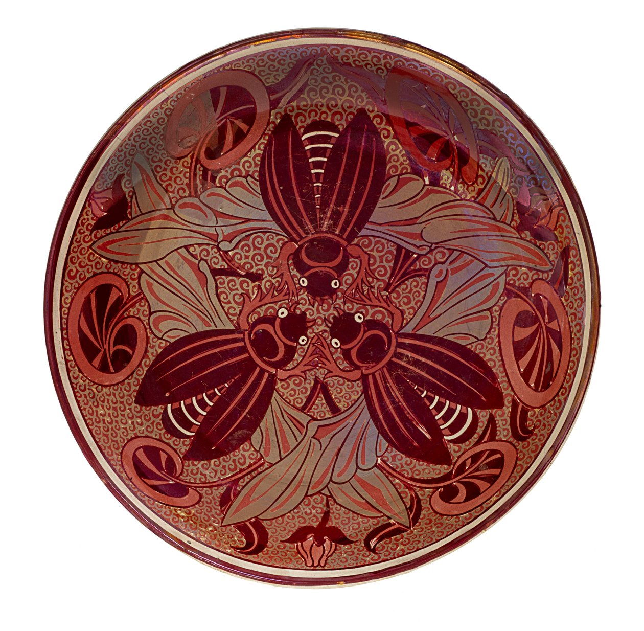 Red Luster Beetle Plate, 1888-1907 av William de Morgan