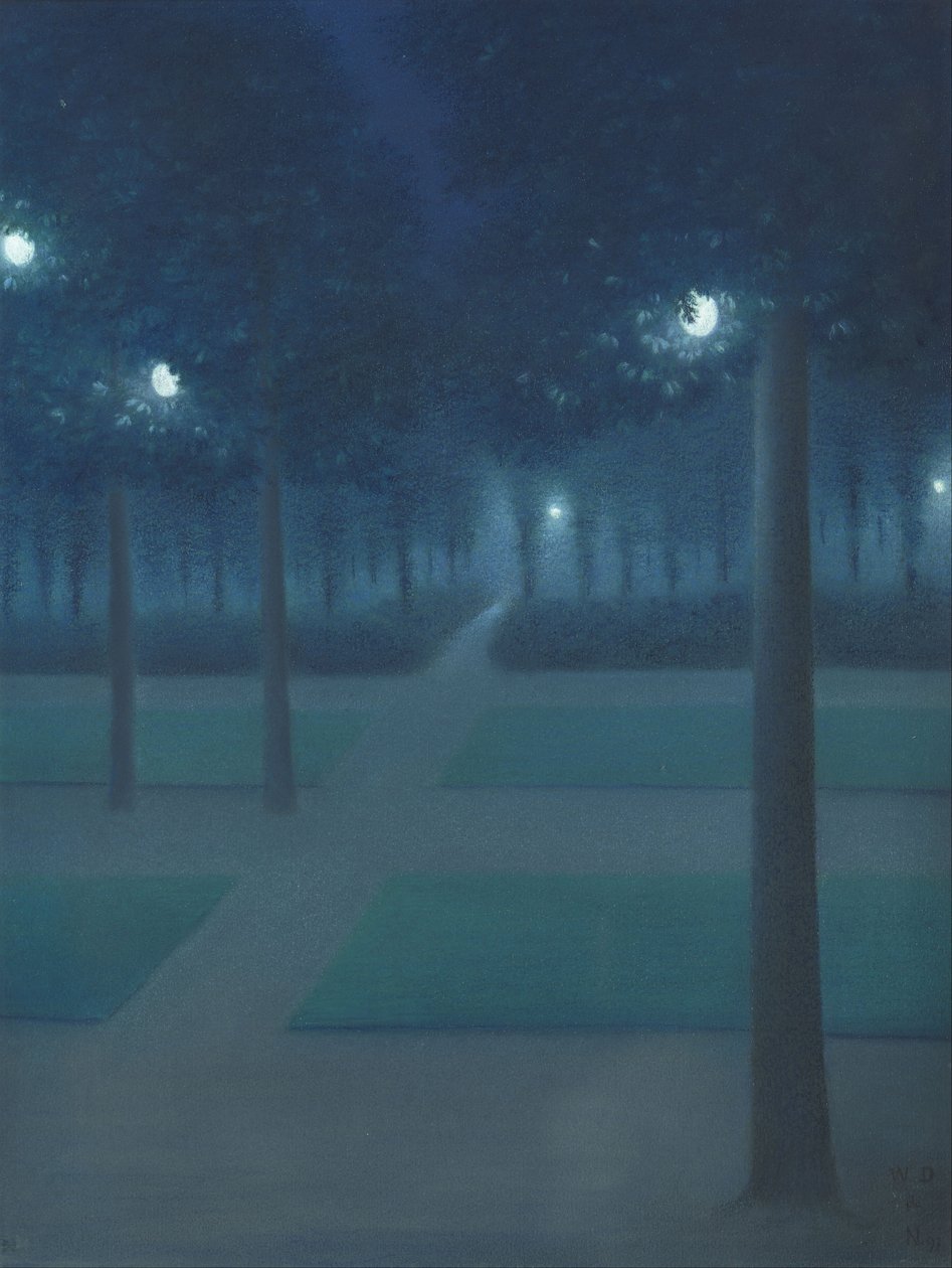 Nocturne i Parc Royal, Bryssel av William Degouve de Nuncques