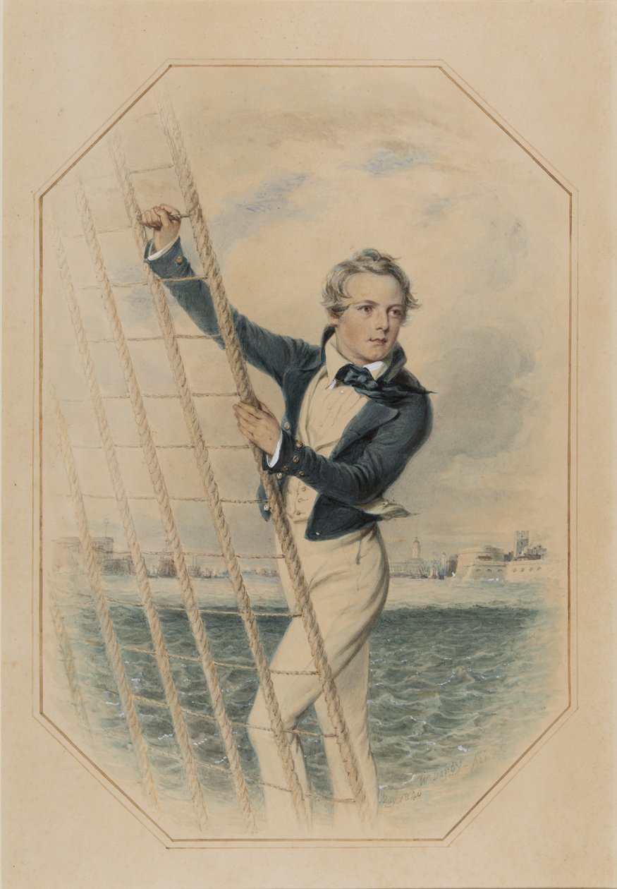 Arthur William Acland Hood, 16 år, maj 1840 (wc, gouache och gummi arabicum på papper) av William Derby