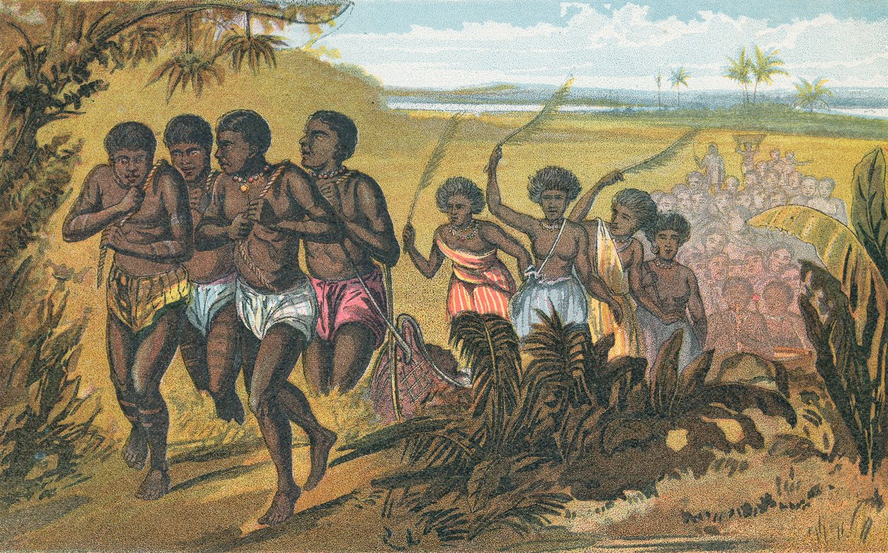 En sambos begravning (färglitografi) av William Dickes