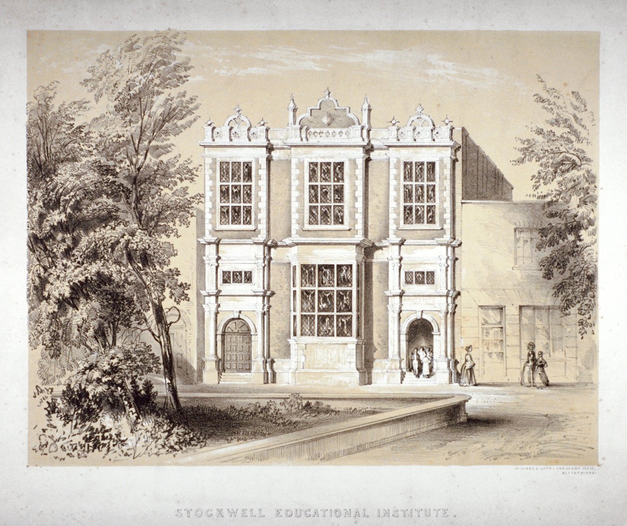 Stockwell Educational Institute, Stockwell, Lambeth, London, c1860 av William Dickes
