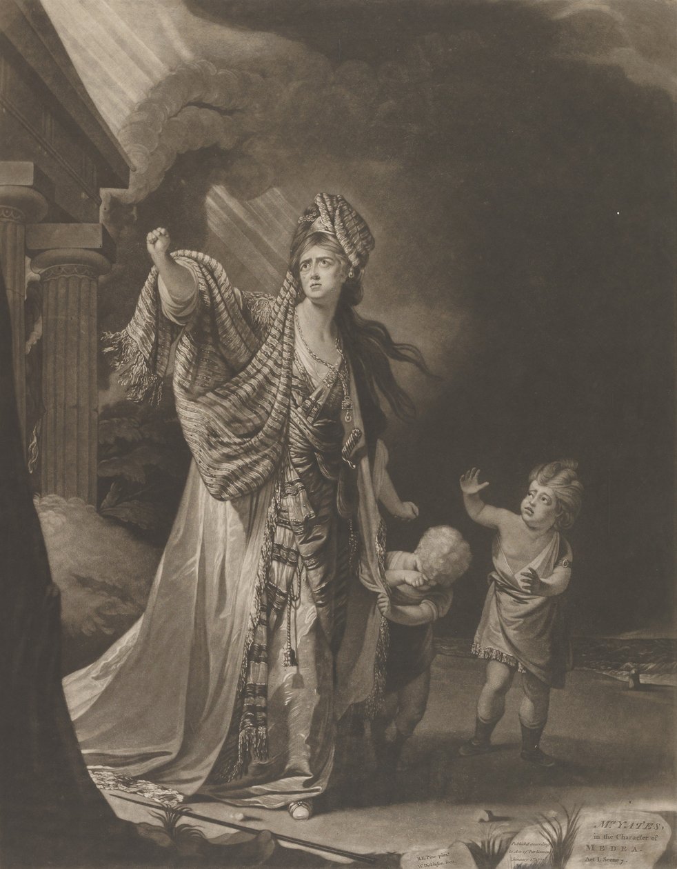 Mrs. Yates i Medeas karaktär, 1771. av William Dickinson