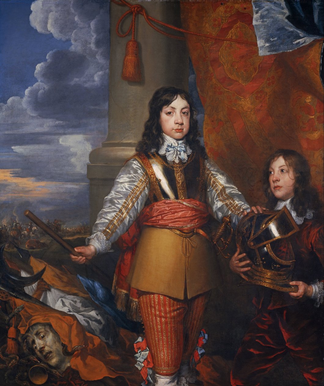 Karl II, 1630 - 1685. Kung av Skottland 1649 - 1685. Kung av England och Irland 1660 - 1685 (När prins av Wales, med en sida) av William Dobson