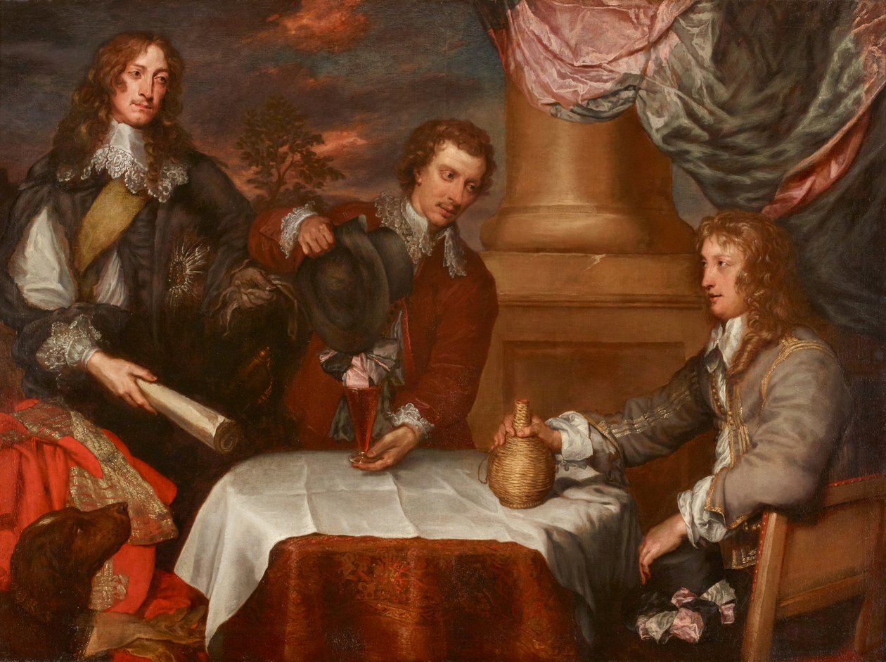 Porträtt av prins Rupert, överste William Legge (förmodligen) och överste John Russell av William Dobson