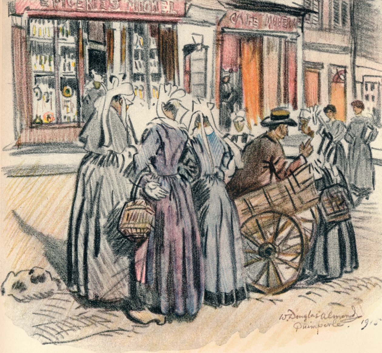 Gatuskvaller, Quimperle, 1915 av William Douglas Almond