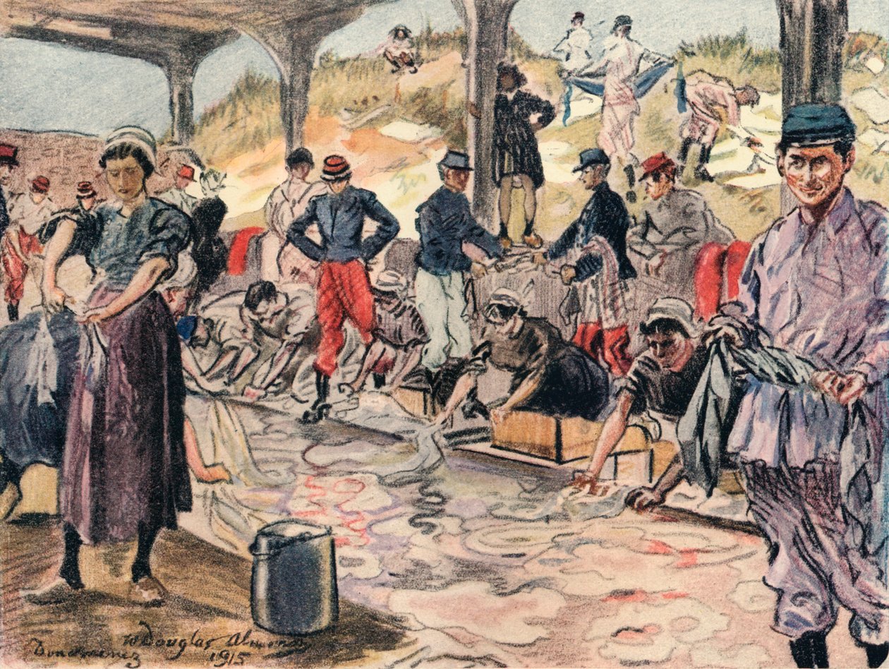 Tvätt för soldaterna, Douarnenez, 1915 av William Douglas Almond