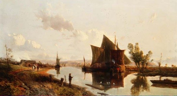 Moored for the Night (panel) av William E. Jones