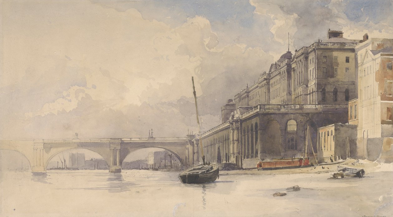 Somerset House och Waterloo Bridge av William Edward Dighton