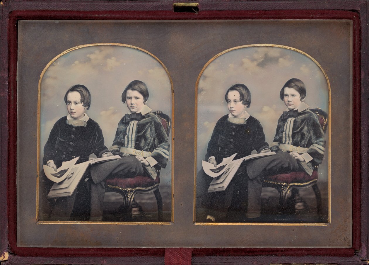 Porträtt av två pojkar, 1850-talet. av William Edward Kilburn