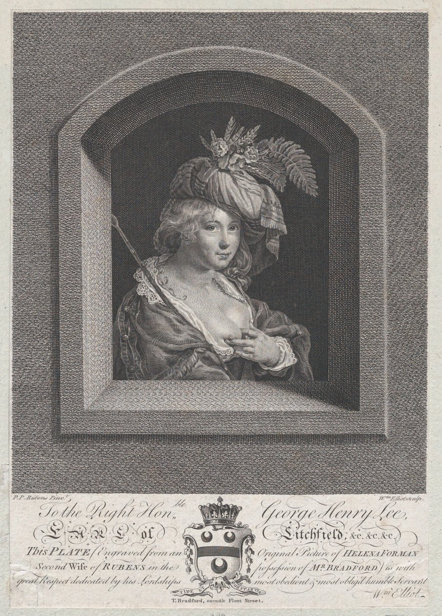 Portrait of Susanna Lunden, sister of Helena Fourment, 1763-66. av William Elliot