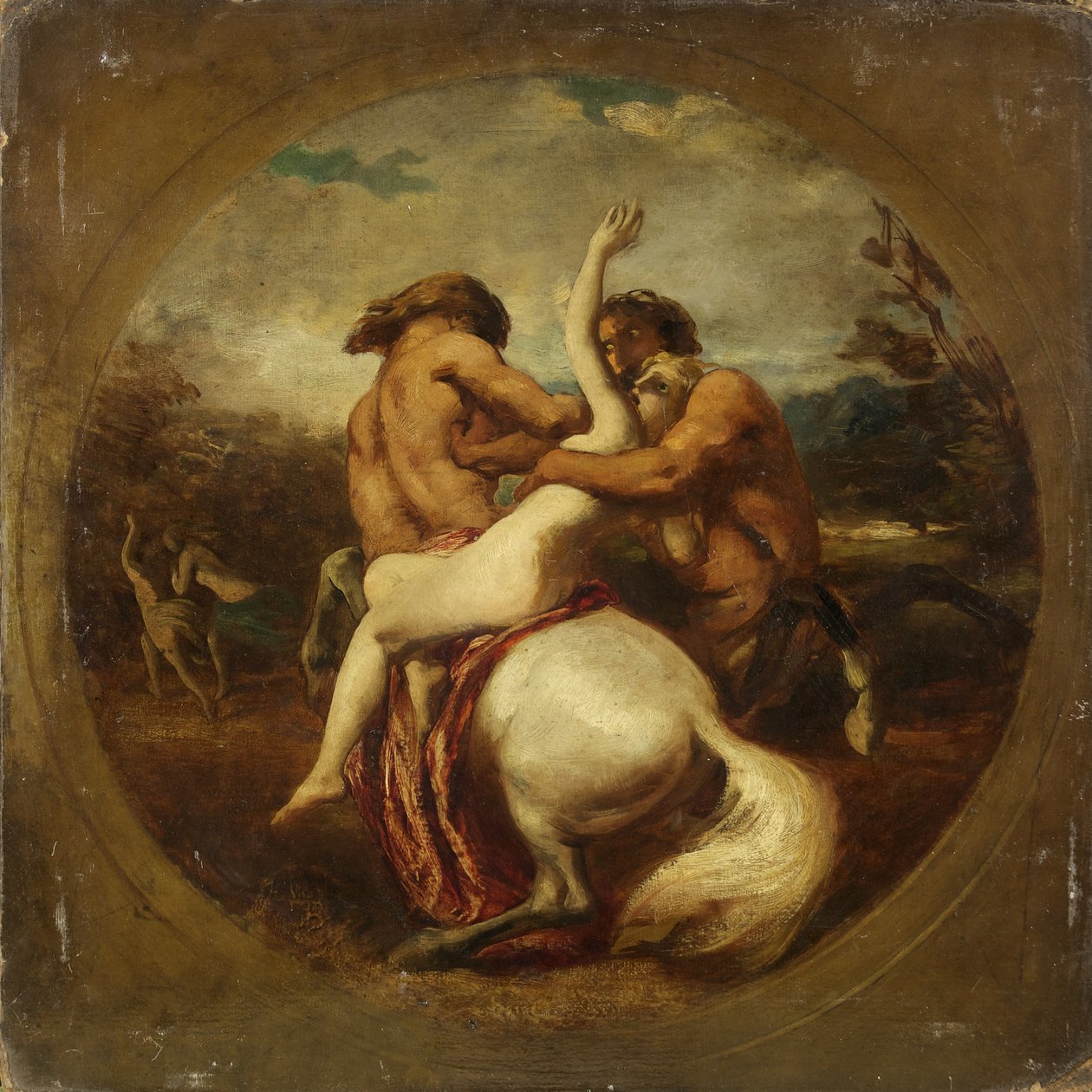 Kentaurer och nymfer (olja på kartong) av William Etty