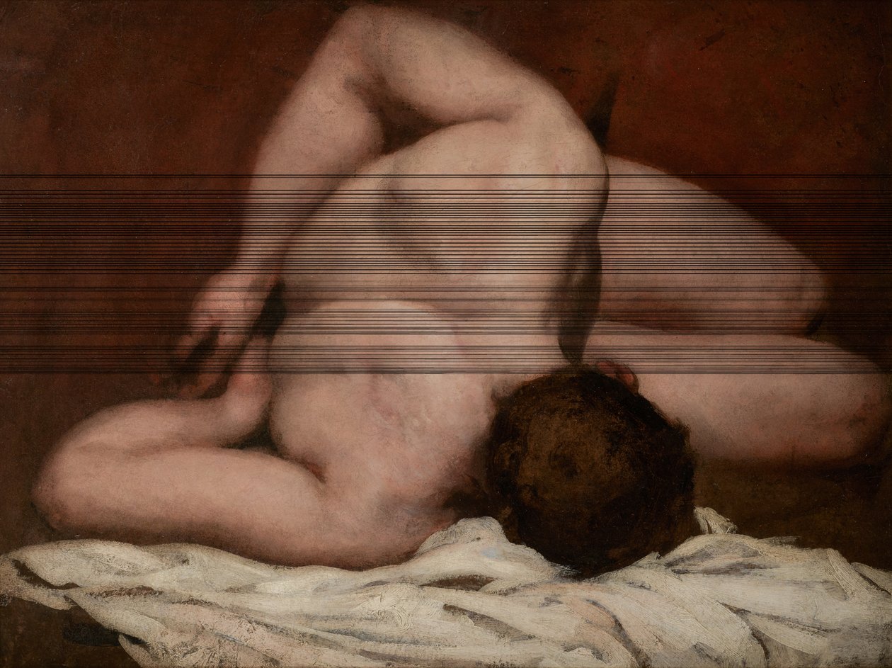 Manlig nakenbild (olja på duk) av William Etty