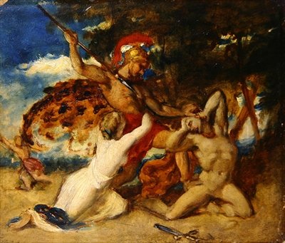 Barmhärtighet i förbön för de besegrade (olja ombord) av William Etty