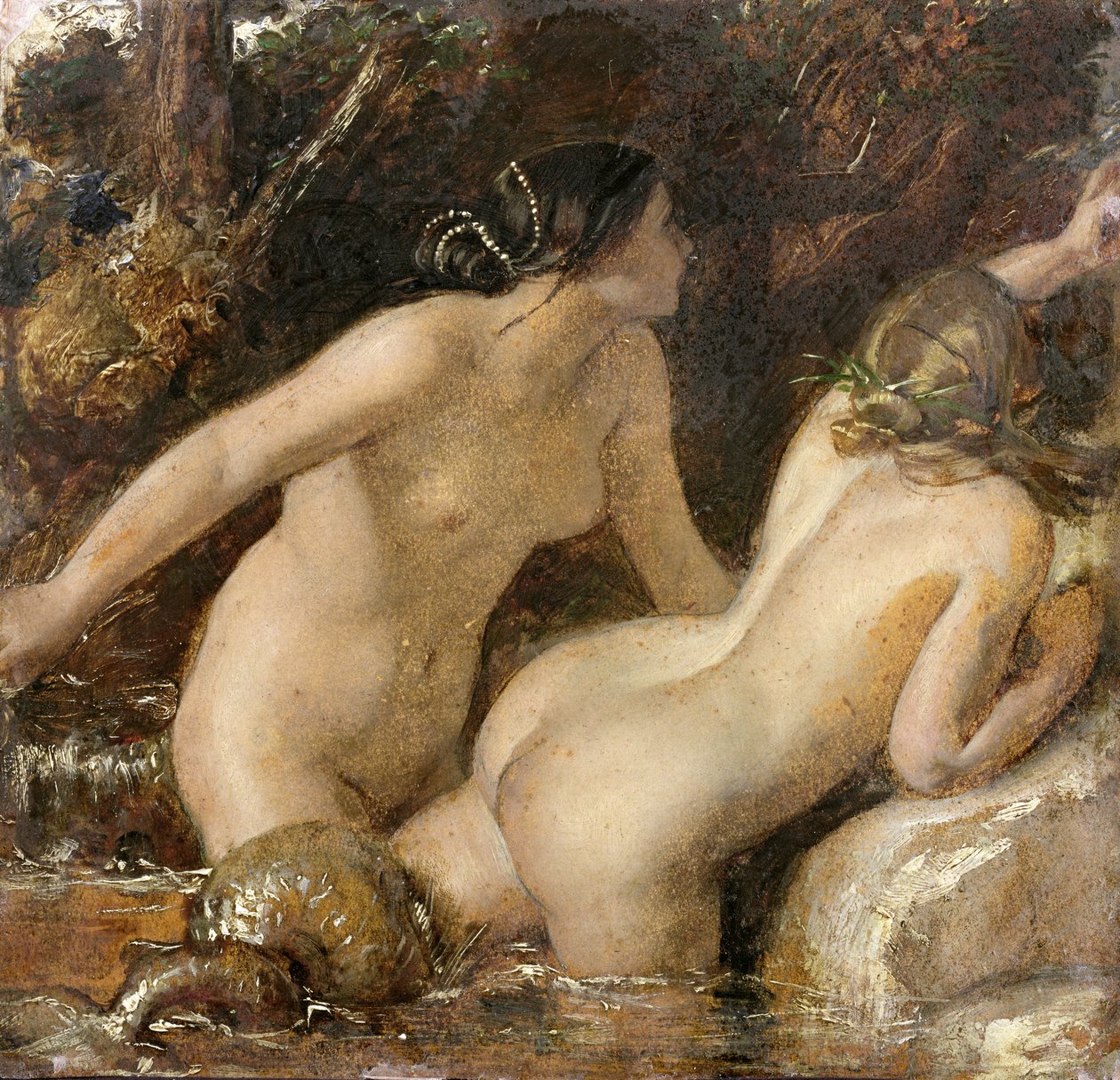 Nymfer med ett havsmonster (olja på papper) av William Etty